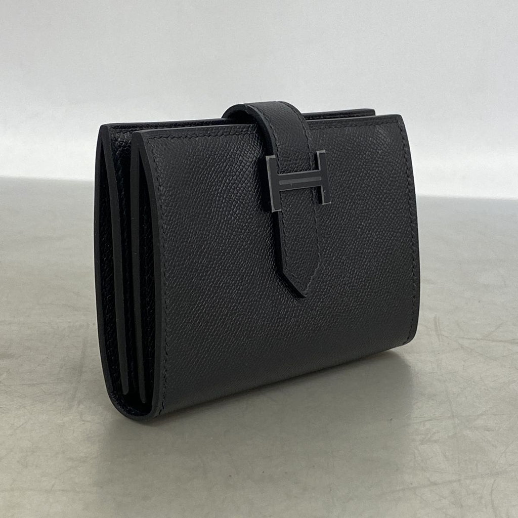 Hermes Card Case Bearn Mini Monochrome Veau Madame So Black — view 2