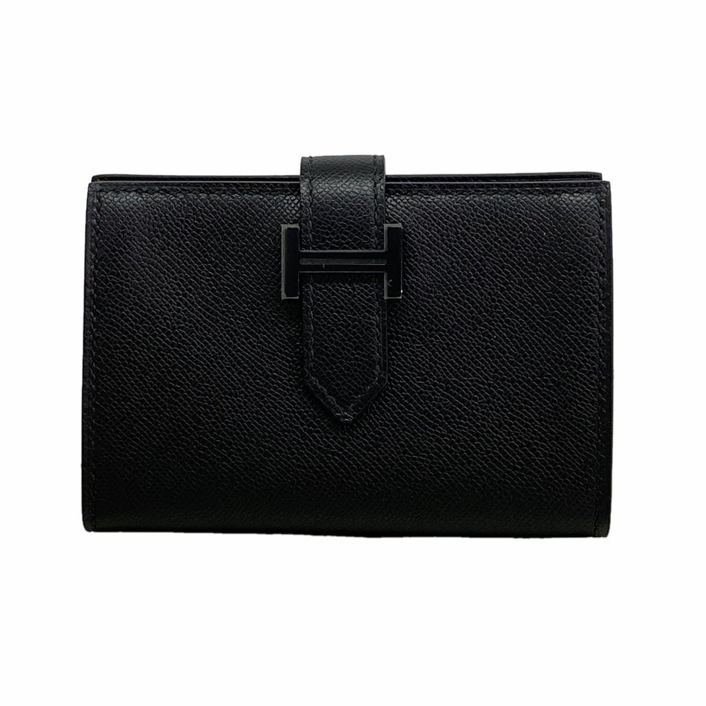 Hermes Card Case Bearn Mini Monochrome Veau Madame So Black