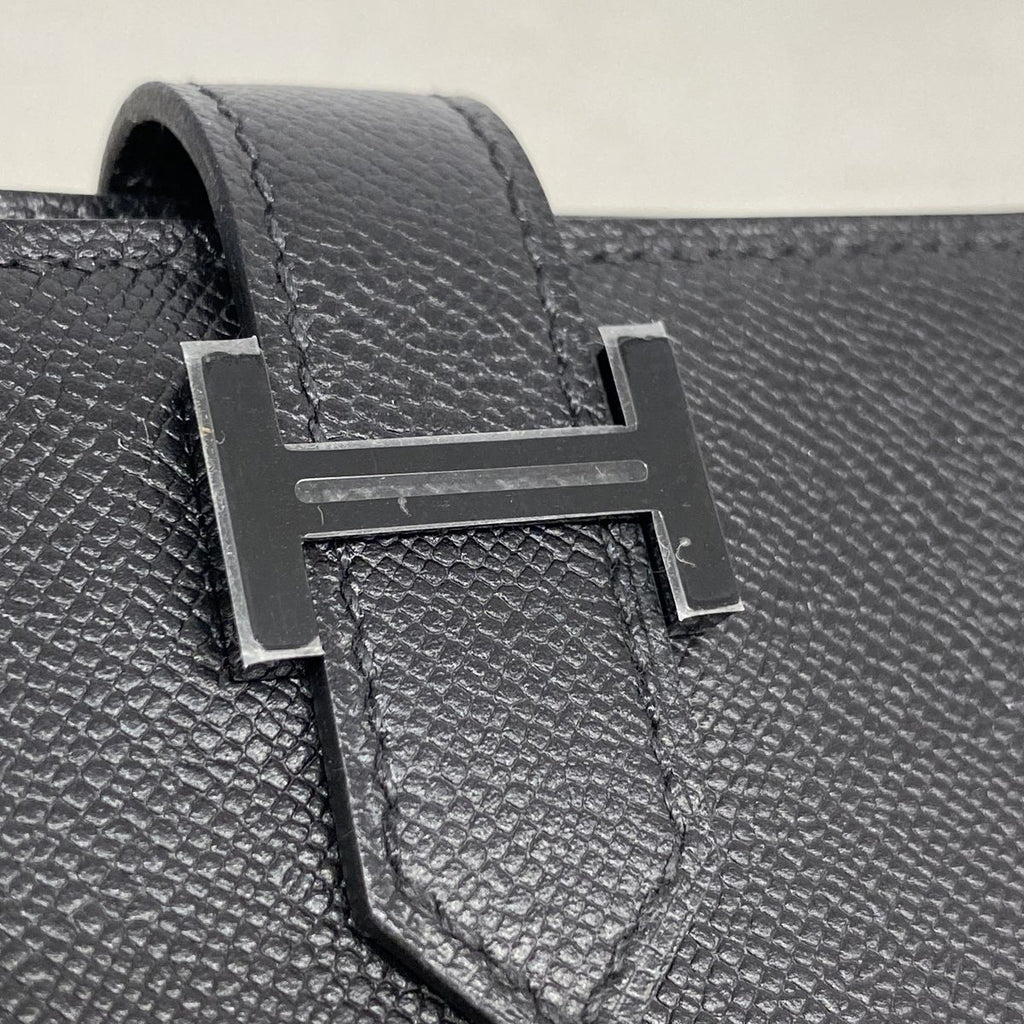 Hermes Card Case Bearn Mini Monochrome Veau Madame So Black — view 7