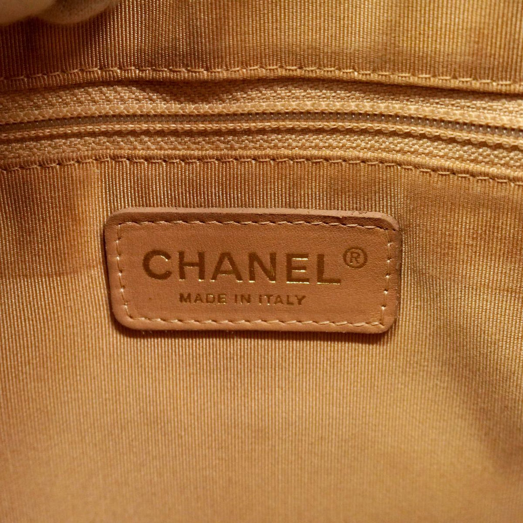 Chanel Shoulder Bag Quilted Caviar Leather Beige Champagne Gold — view 5
