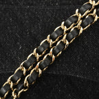 Chanel Shoulder Bag Quilted Denim Black Champagne Gold — view 8