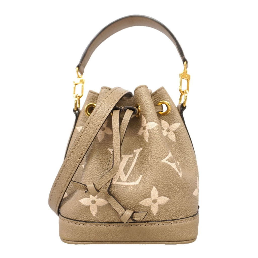 Louis Vuitton Handbag Monogram Empreinte Bicolor Nano Noe Tourterelle Cream