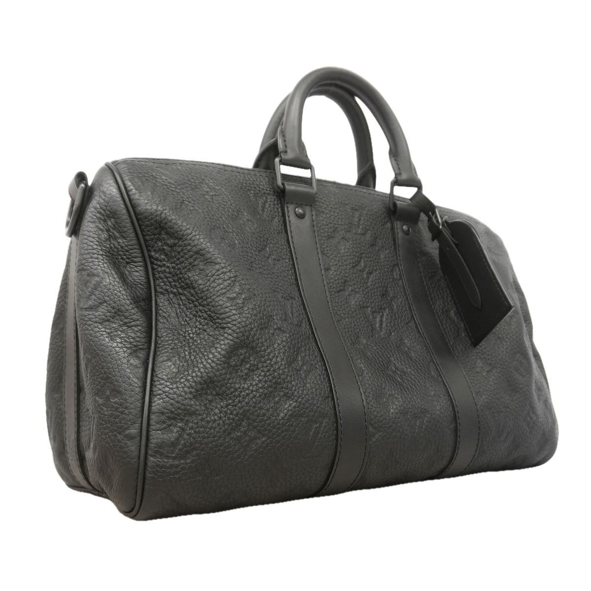 Louis Vuitton Handbag Monogram Taurillon Keepall Bandouliere 35 Black 2-Way Bag — view 2