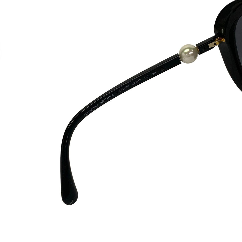 Chanel Sunglasses Dark Gray Black Pearl Eyewear — view 4