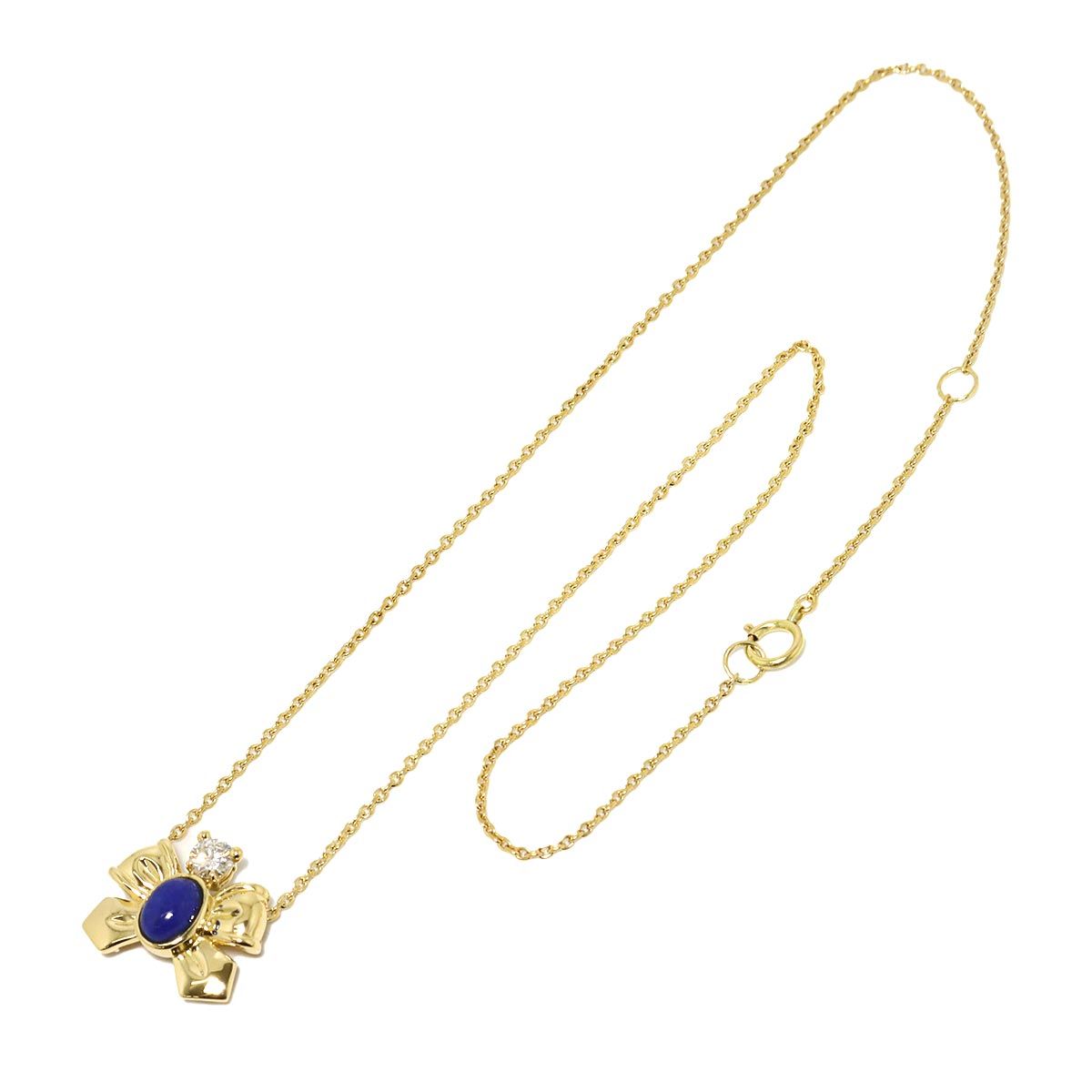 Dior Lapis Lazuli Diamond Necklace 40 18k Yellow Gold — view 2