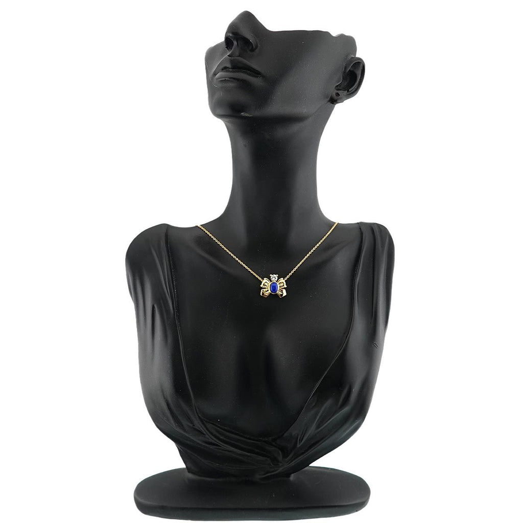 Dior Lapis Lazuli Diamond Necklace 40 18k Yellow Gold — view 7