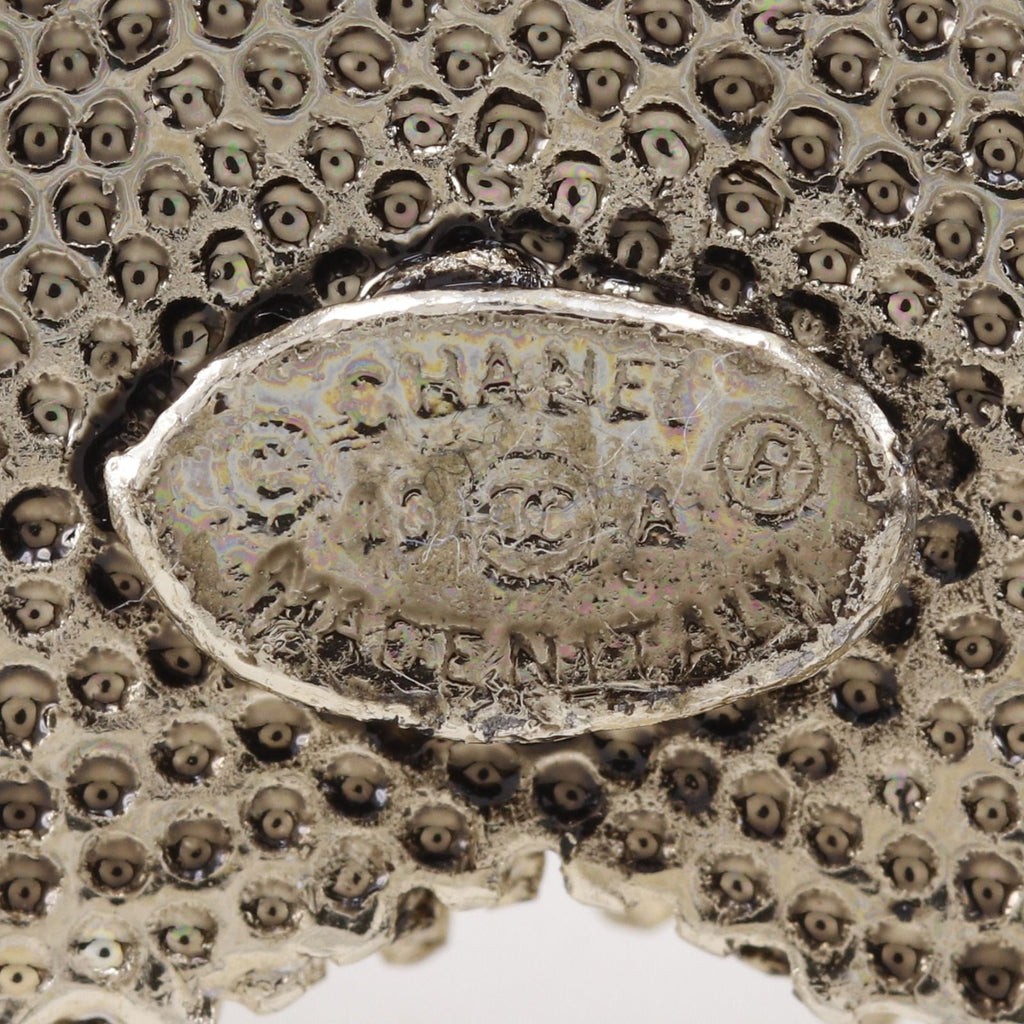 Chanel CC Logo Metal Faux Pearl Silver 13A Brooch — view 6