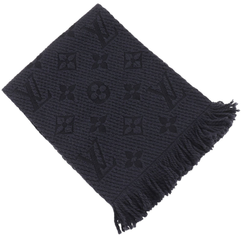 Louis Vuitton Logomania Scarf Monogram Wool Navy