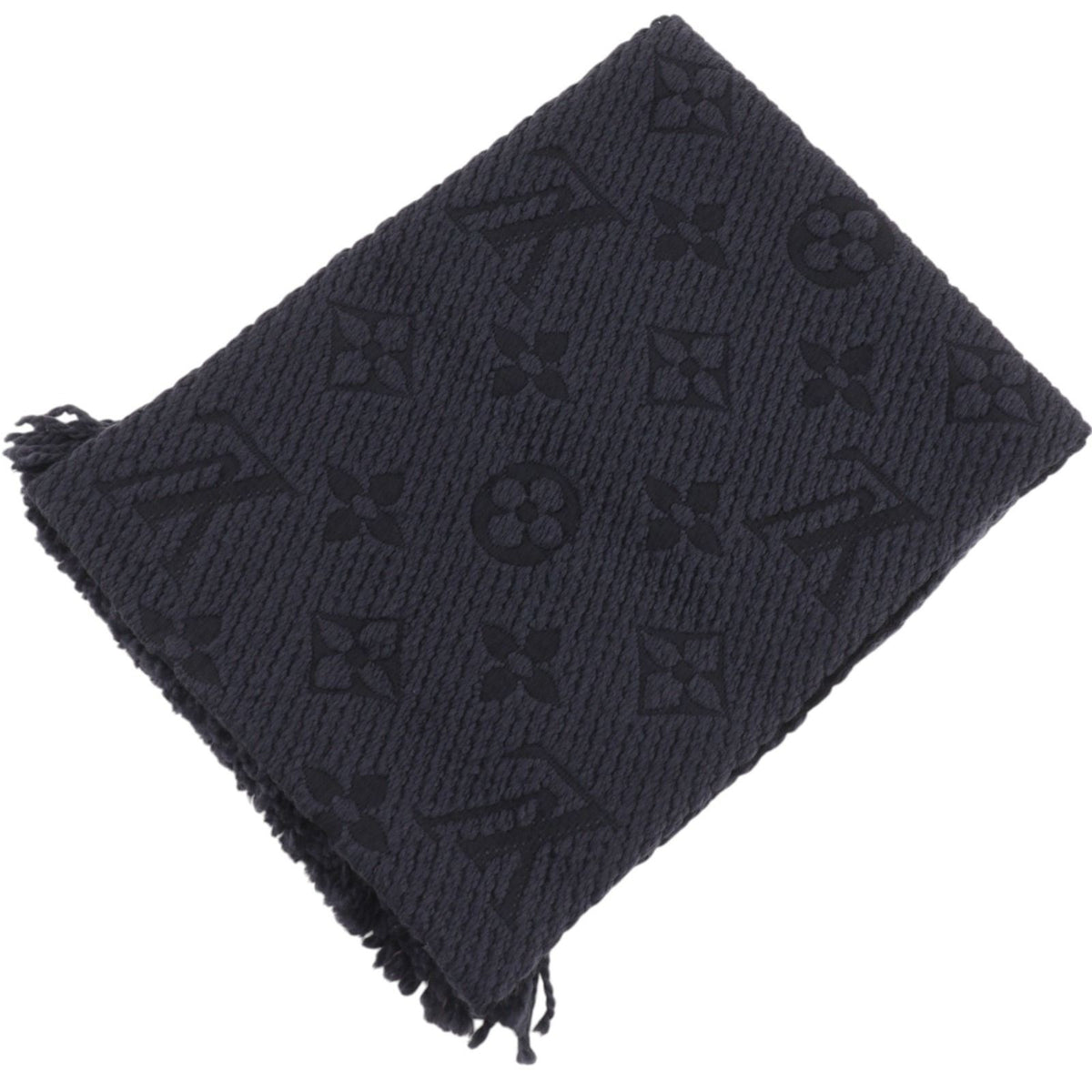 Louis Vuitton Logomania Scarf Monogram Wool Navy — view 3
