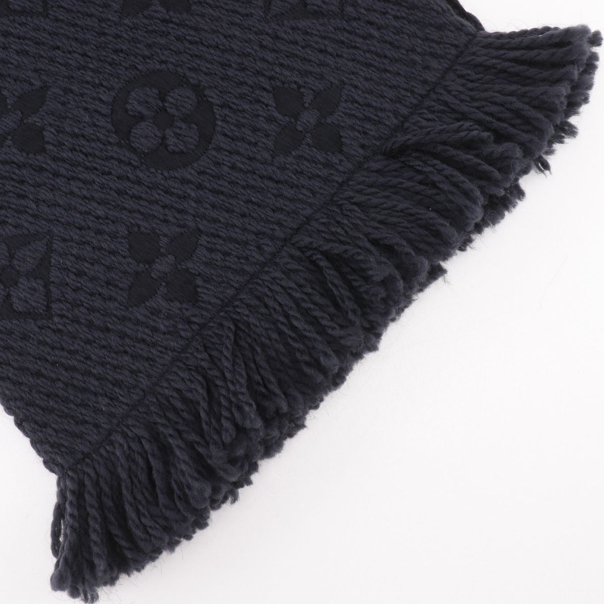 Louis Vuitton Logomania Scarf Monogram Wool Navy — view 4