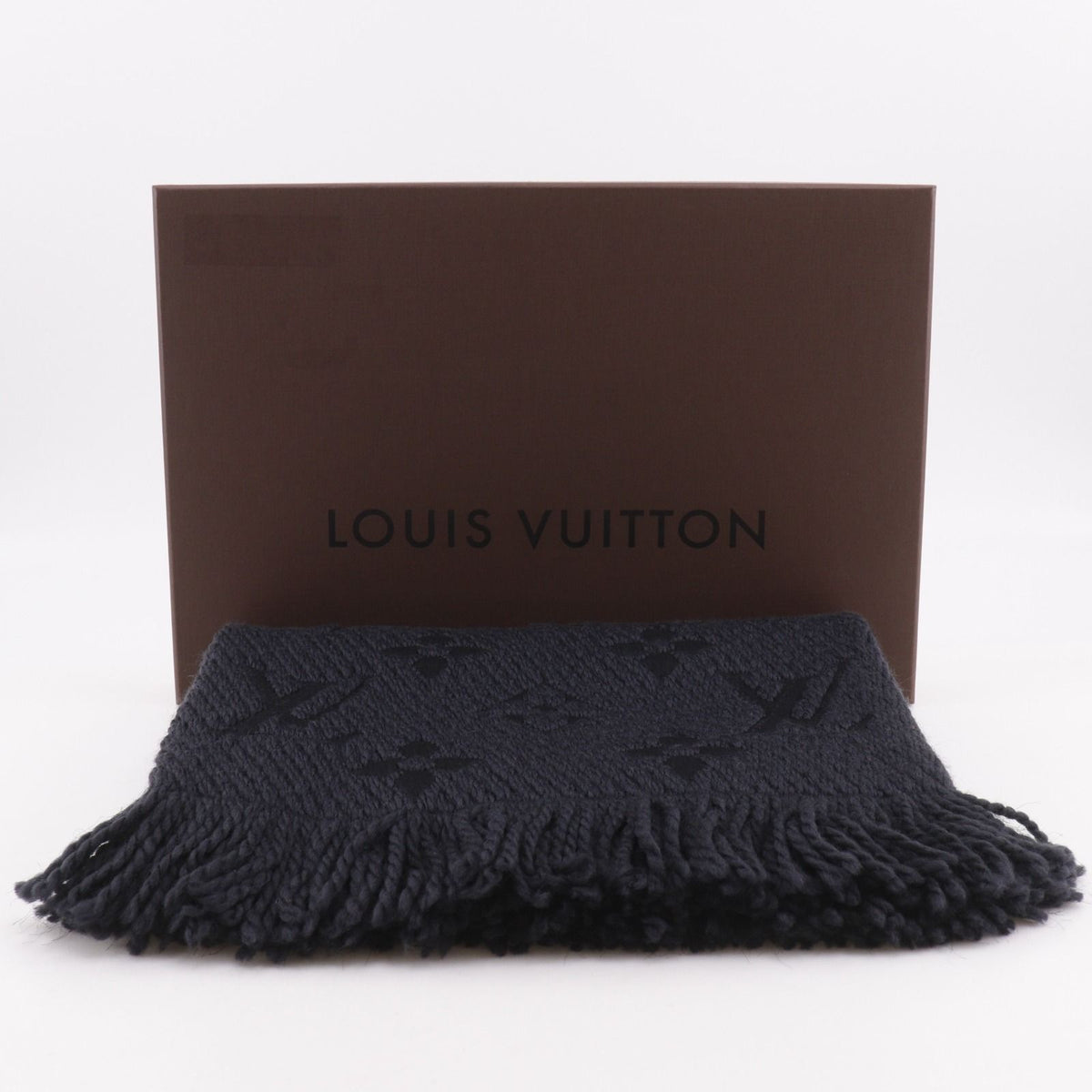 Louis Vuitton Logomania Scarf Monogram Wool Navy — view 8