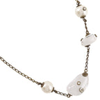 Chanel Clear Stone Gold Plated Faux Pearl 97A Necklace