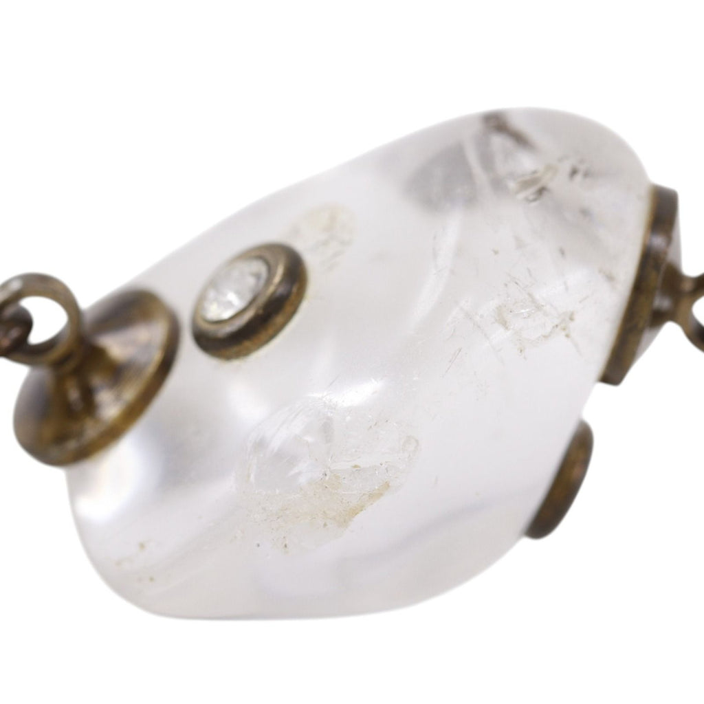 Chanel Clear Stone Gold Plated Faux Pearl 97A Necklace — view 6