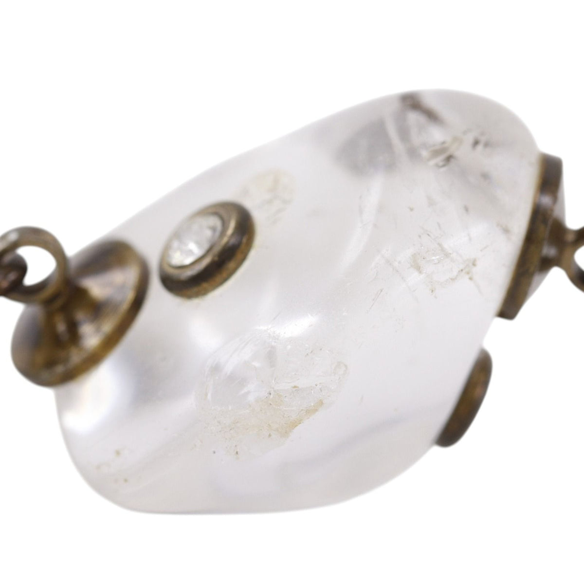 Chanel Clear Stone Gold Plated Faux Pearl 97A Necklace — view 6