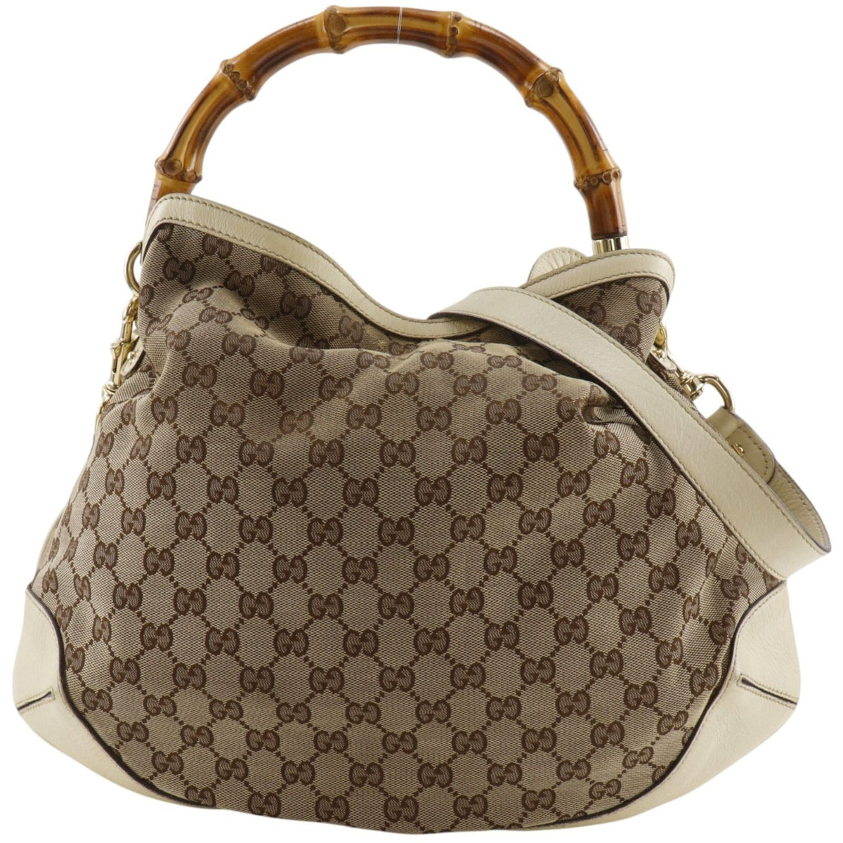 Gucci Bamboo GG Canvas Brown Shoulder Bag