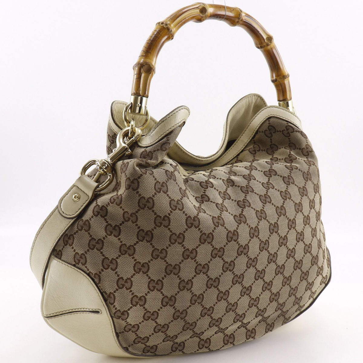 Gucci Bamboo GG Canvas Brown Shoulder Bag — view 3