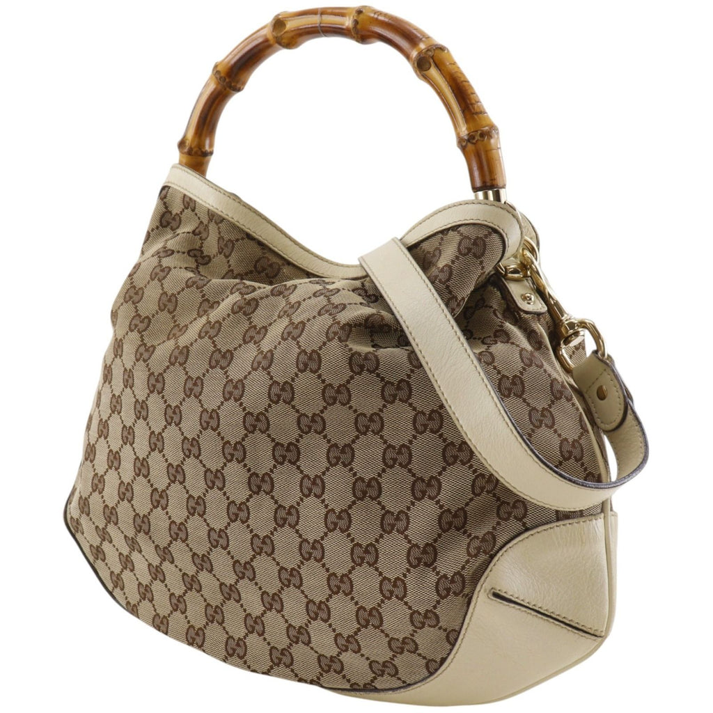 Gucci Bamboo GG Canvas Brown Shoulder Bag — view 2