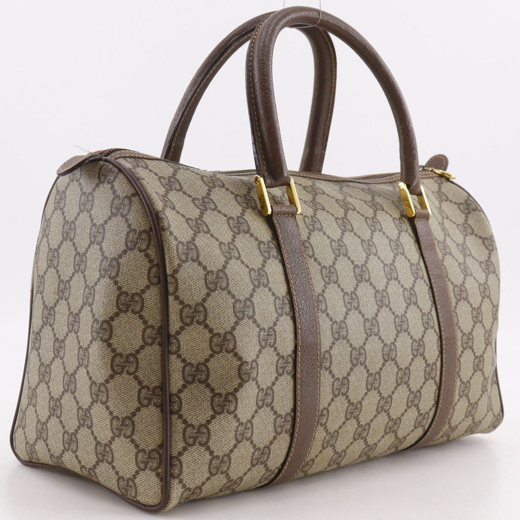 Gucci Vintage Mini Boston GG Supreme Canvas Brown Handbag — view 3