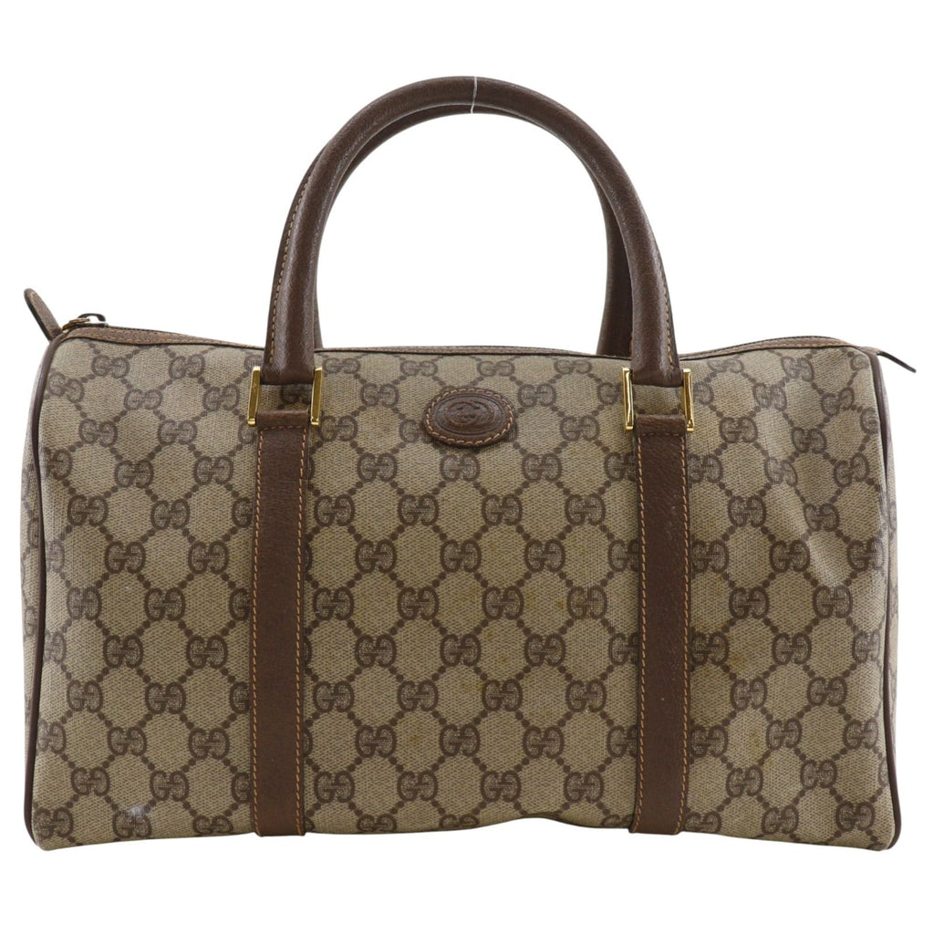 Gucci Vintage Mini Boston GG Supreme Canvas Brown Handbag