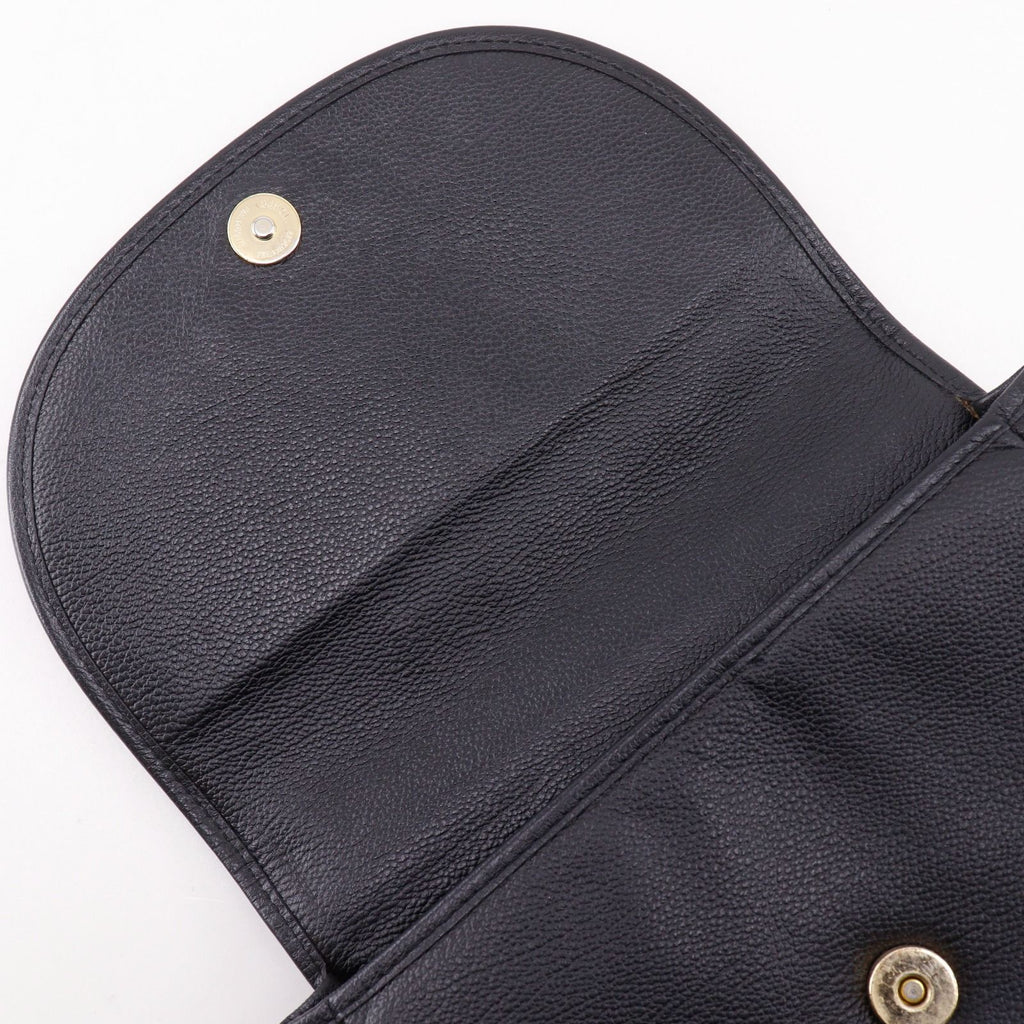 Saint Laurent YSL Logo Vintage Leather Black Shoulder Bag — view 7