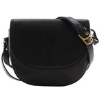 Saint Laurent YSL Logo Vintage Leather Black Shoulder Bag