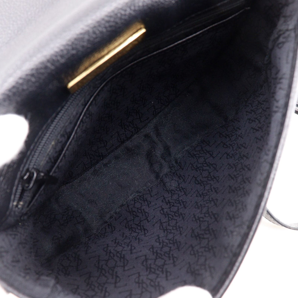Saint Laurent YSL Logo Vintage Leather Black Shoulder Bag — view 5