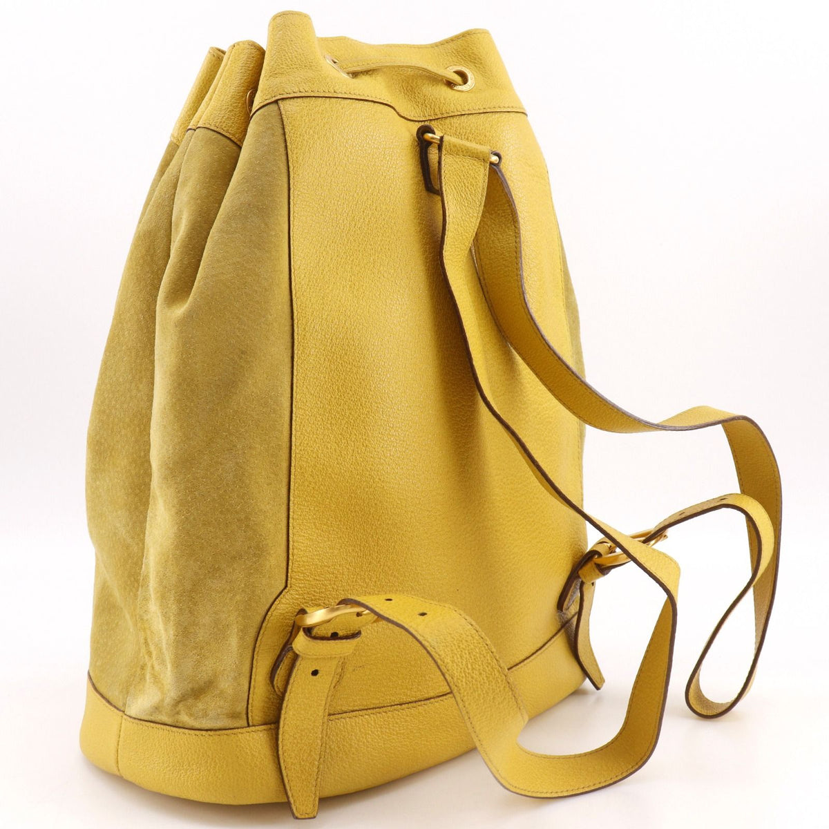 Gucci Bamboo Vintage 003 Suede Leather Yellow Backpack — view 3