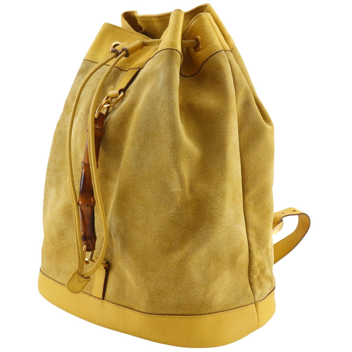 Gucci Bamboo Vintage 003 Suede Leather Yellow Backpack — view 2