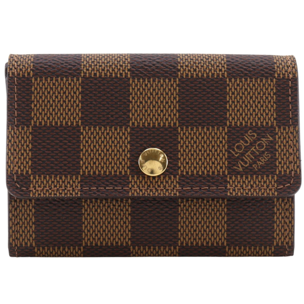 Louis Vuitton Porte Monnaie Pla Damier Canvas Brown Coin Purse