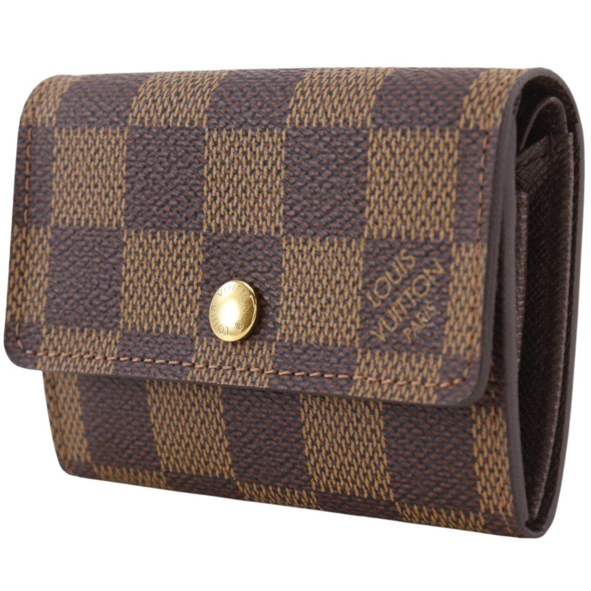 Louis Vuitton Porte Monnaie Pla Damier Canvas Brown Coin Purse — view 2