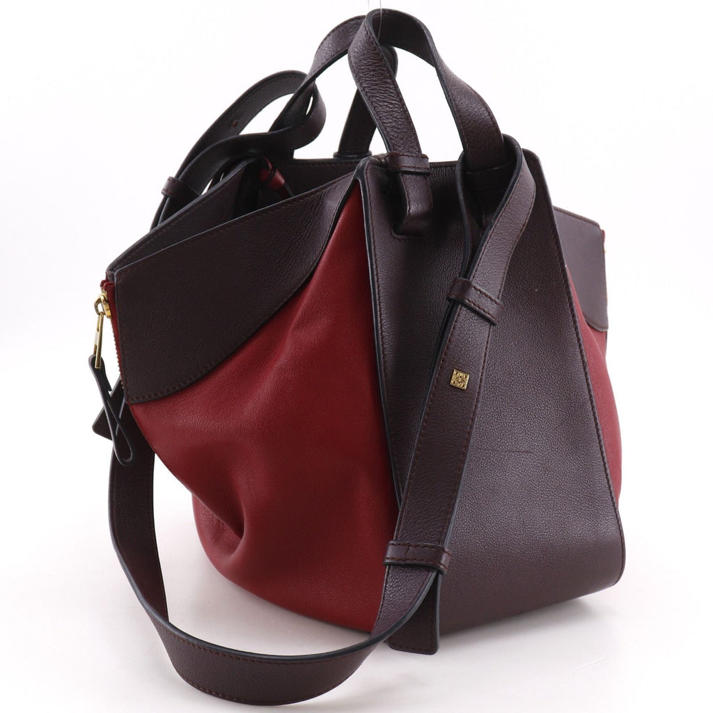 Loewe Hammock Medium 2-Way Shoulder Calfskin Brown Red Handbag — view 3