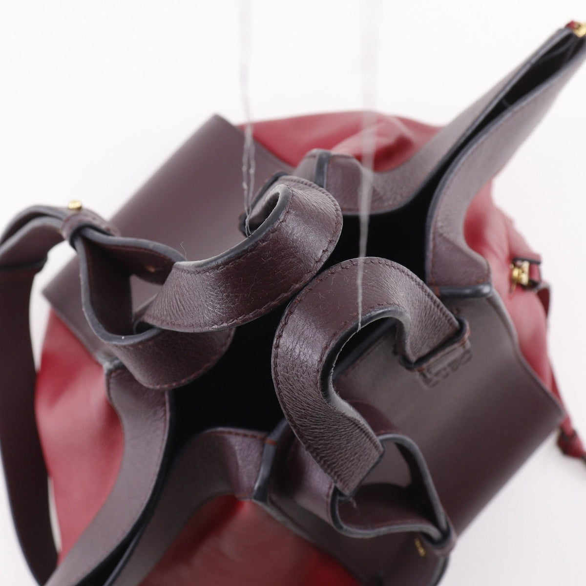 Loewe Hammock Medium 2-Way Shoulder Calfskin Brown Red Handbag — view 5