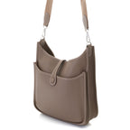 Hermes Evelyne 3 PM Etoupe Silver Shoulder Bag Taurillon Clemence — view 2