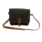 Louis Vuitton Shoulder Bag Monogram Cartouchiere GM Crossbody Purse Brown