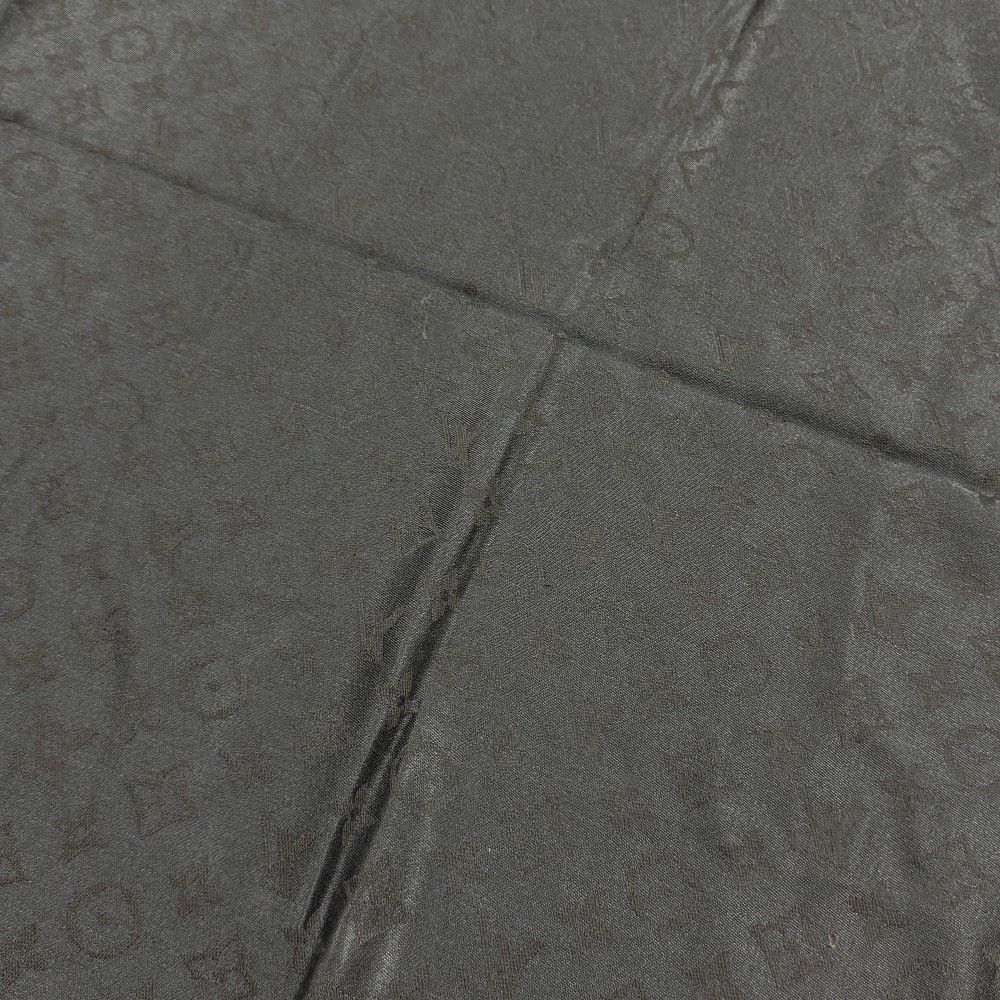 Louis Vuitton Shawl Monogram Shine Silk Gray Scarf — view 7