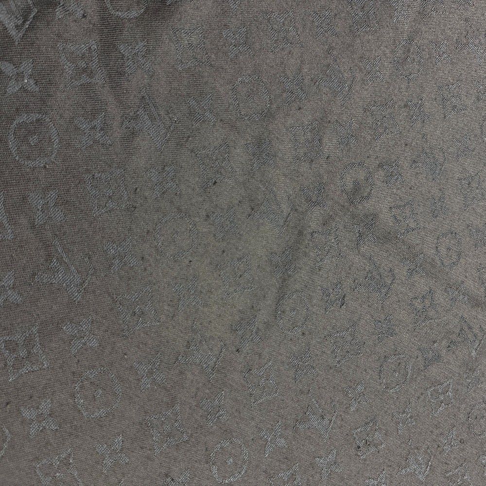 Louis Vuitton Shawl Monogram Shine Silk Gray Scarf — view 5