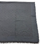 Louis Vuitton Shawl Monogram Shine Silk Gray Scarf — view 3