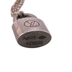 Louis Vuitton Silver Lock It Learn Pendant 925 Sterling Padlock — view 2