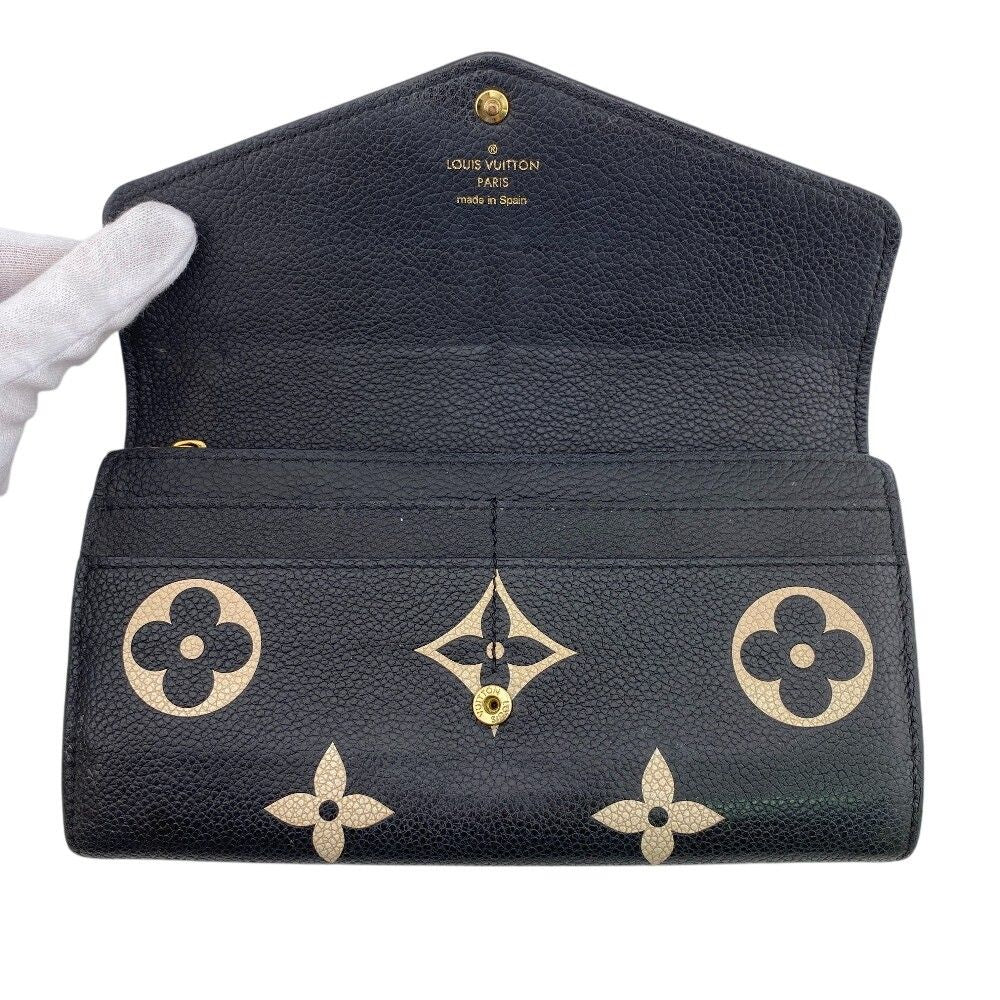 Louis Vuitton Wallet Portefeuille Sarah Monogram Empreinte Leather Black — view 4