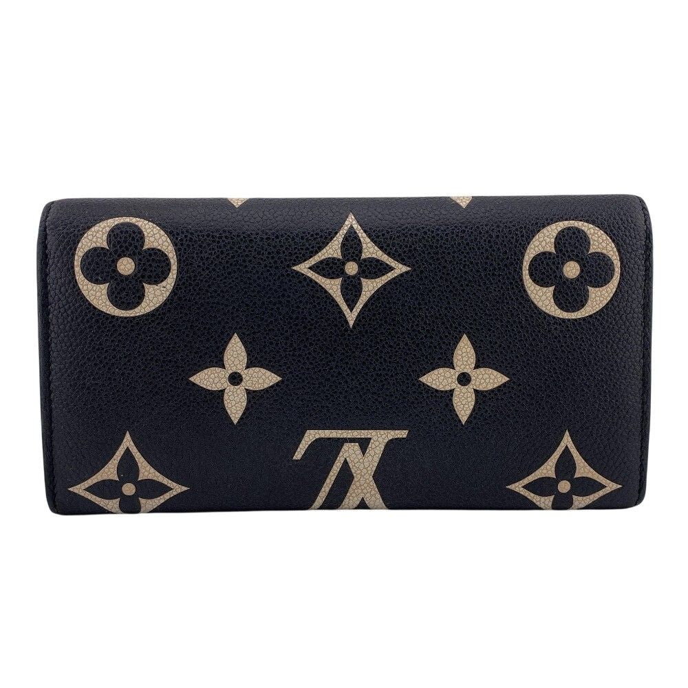 Louis Vuitton Wallet Portefeuille Sarah Monogram Empreinte Leather Black