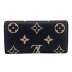 Louis Vuitton Wallet Portefeuille Sarah Monogram Empreinte Leather Black
