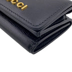 Gucci Script Logo Leather Trifold Wallet Compact Black — view 3