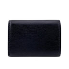 Gucci Script Logo Leather Trifold Wallet Compact Black