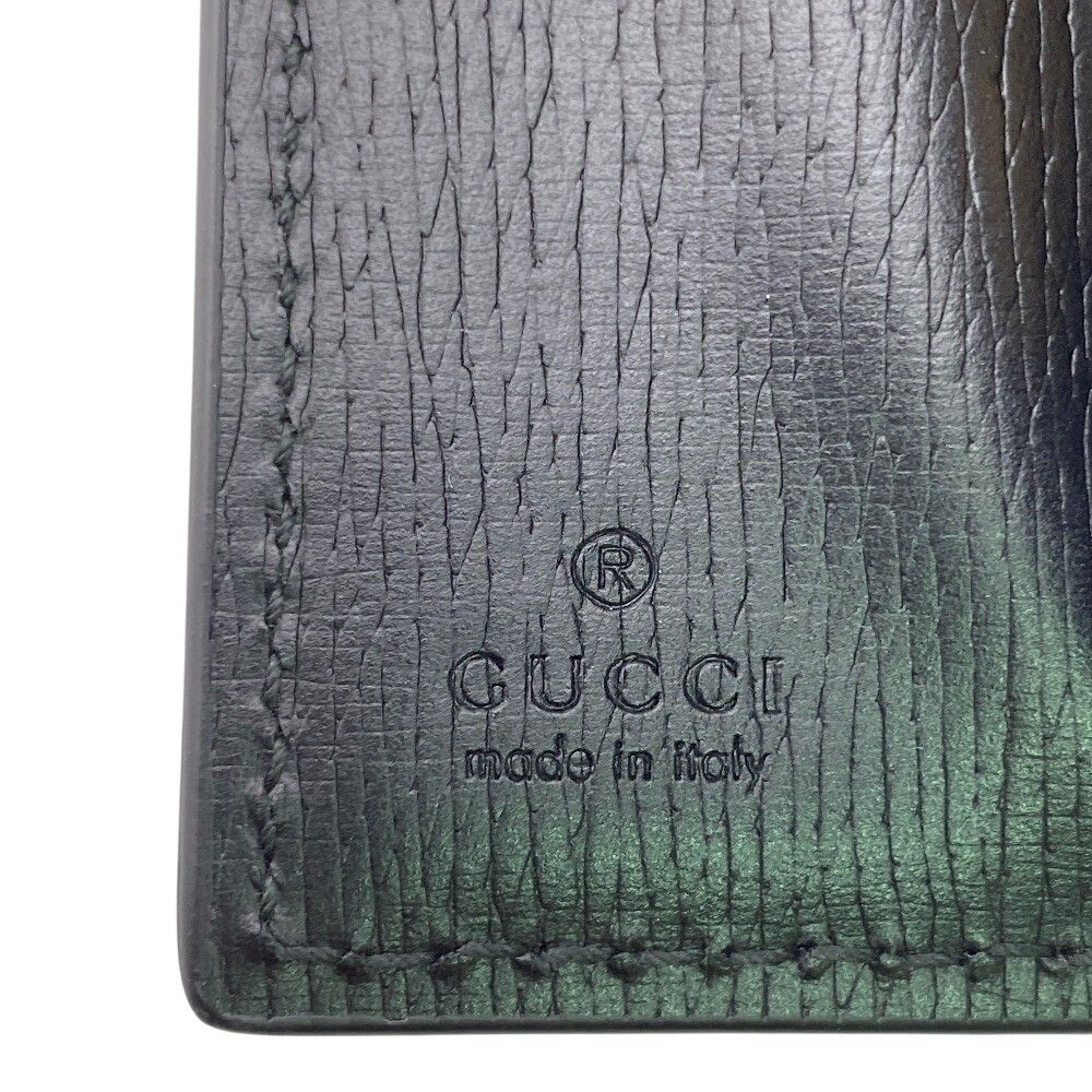 Gucci Script Logo Leather Trifold Wallet Compact Black — view 8