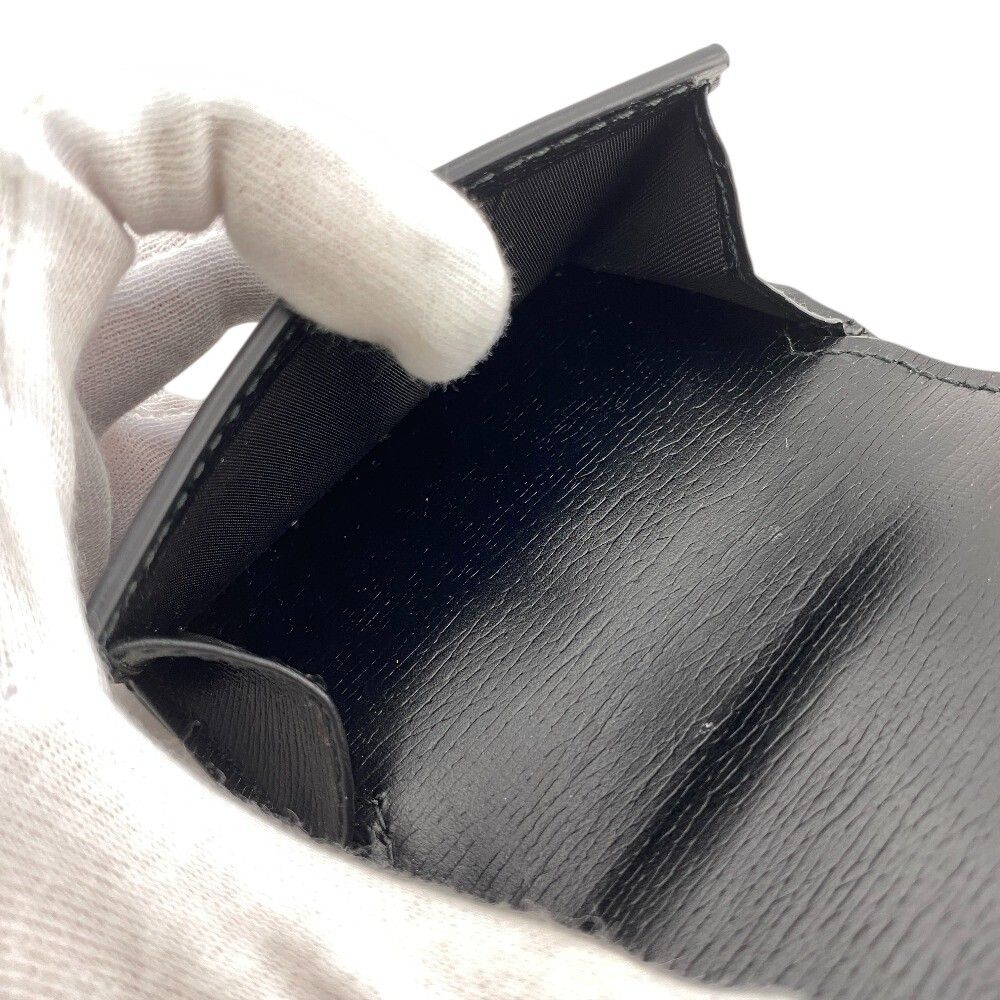 Gucci Script Logo Leather Trifold Wallet Compact Black — view 5