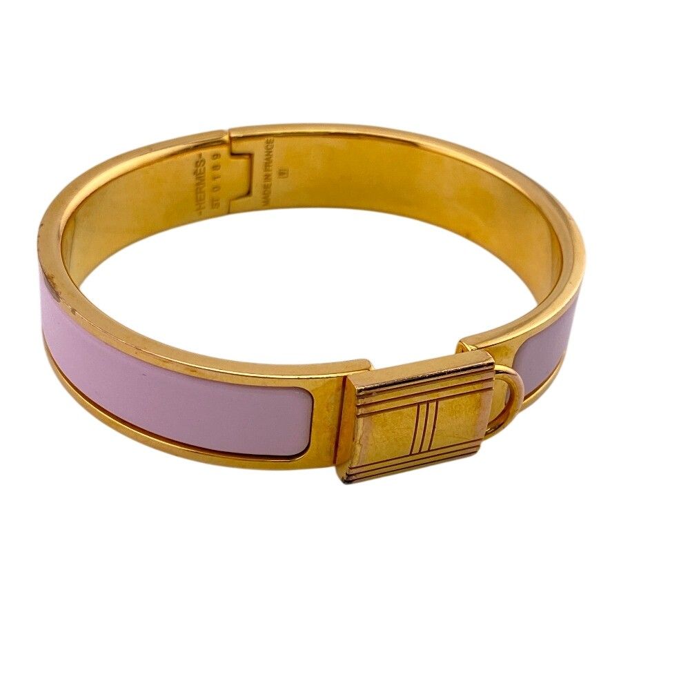 Hermes Clic Cadena Bangle Bracelet Pink Gold — view 2