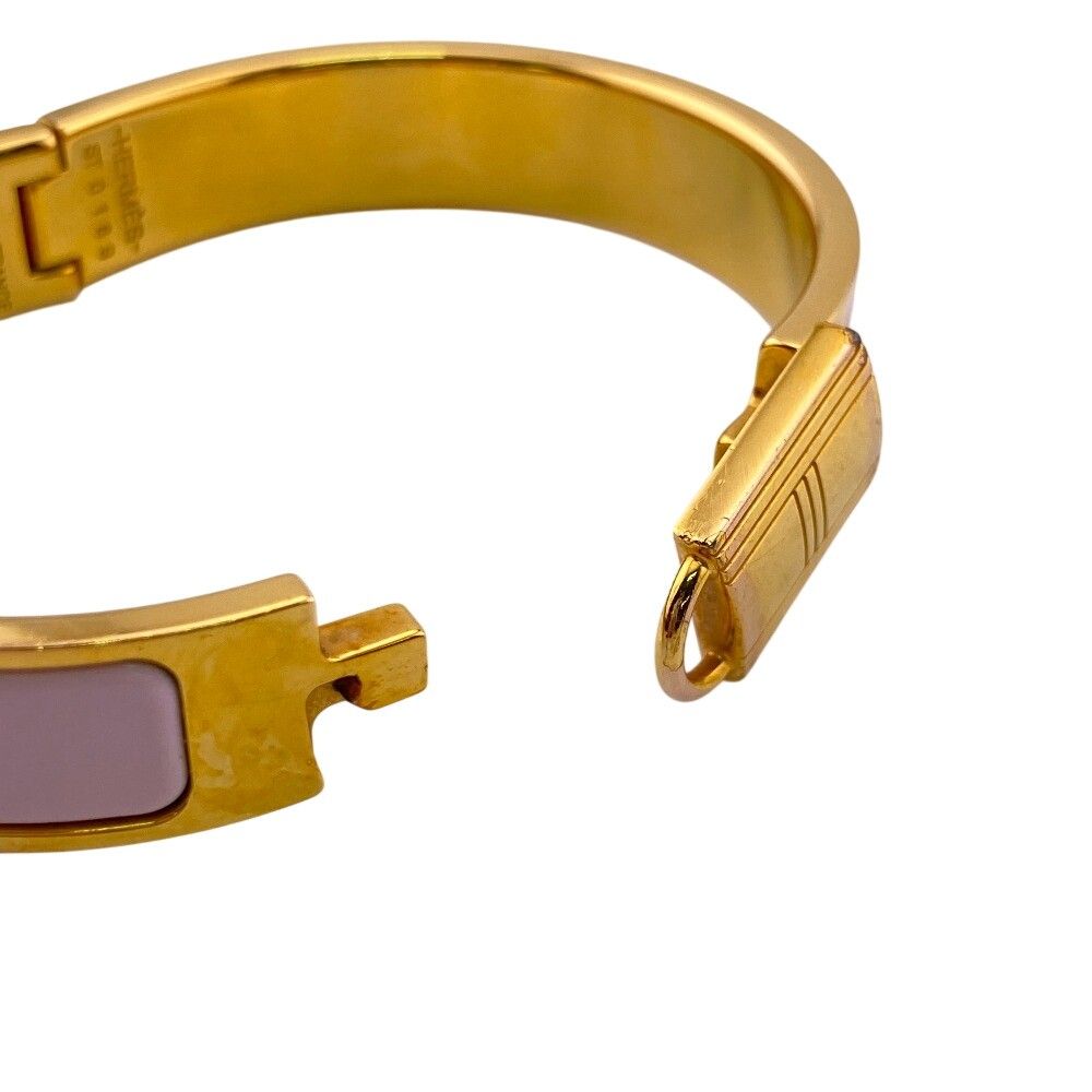 Hermes Clic Cadena Bangle Bracelet Pink Gold — view 3