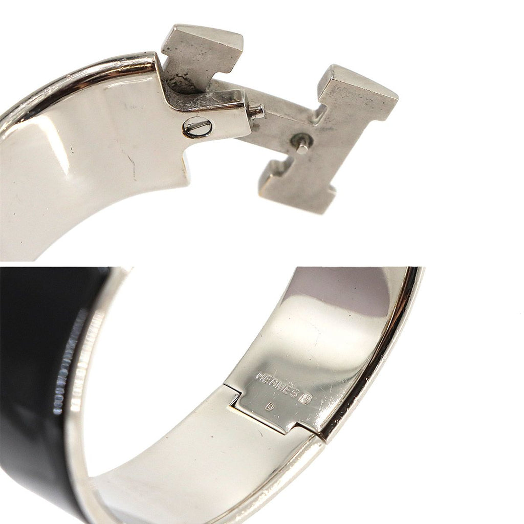 Hermes Clic Clac H PM Bangle Black Silver Bracelet — view 6