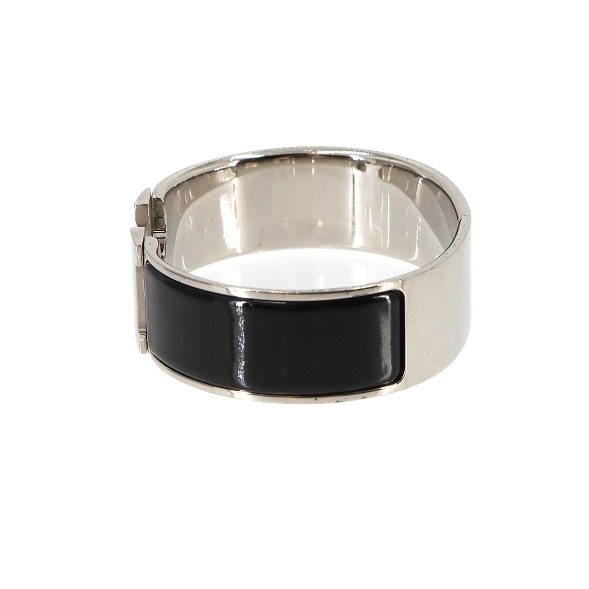 Hermes Clic Clac H PM Bangle Black Silver Bracelet — view 3
