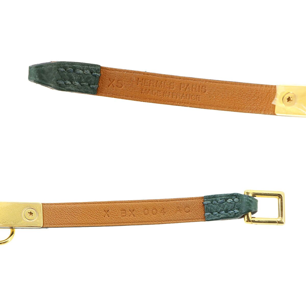 Hermes Mini Rivale Bracelet Epsom Green Gold XS — view 6